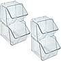 Azar Clear Organizer Two-Tier Extra Small Plastic Storage Bin, 10.25" x 5.25"x 5.12", Clear, 2/Pack (556760-2PK)~#|#~65BCAD25-DD27-465E-B23C1FBB5860BCB5_sc7