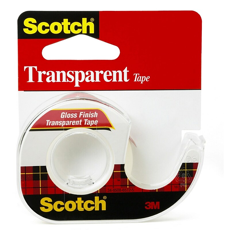 Scotch Transparent Clear Tape Refill, 0.5" x 12.5 yds., 1" Core, Clear (144) image 1