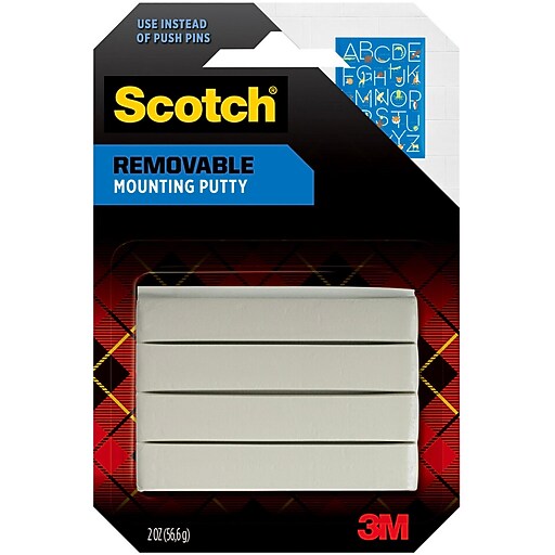 Scotch Removable Mounting Putty, 2 oz., White (860) Staples