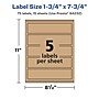 Avery Laser/Inkjet Multipurpose Labels, 7.75" x ", Kraft Brown, 75/Pack (94232)~#|#~65C29B65-D93D-4E41-AB265045310B8DCF_sc7