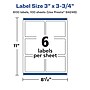 Avery Laser/Inkjet Rectangle Multipurpose Labels, 3.75"  x 3", Glossy White, 600/Box (94248)~#|#~65C4E4D9-6FE0-4D09-BB57EDC7FCB45A37_sc7