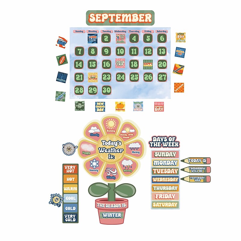 Eureka S'Cool Era Calendar Bulletin Board Set, 100/Set (EU-847849) image 1