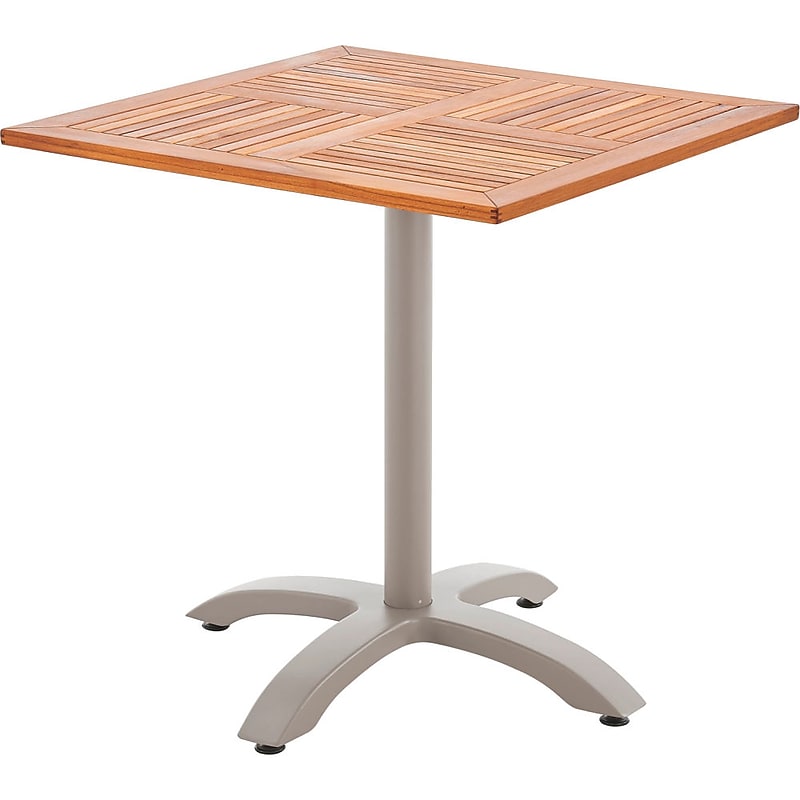 Global Industrial 27-1/2" Square Outdoor Teakwood Cafe Table, Tan (437003TN) image 1