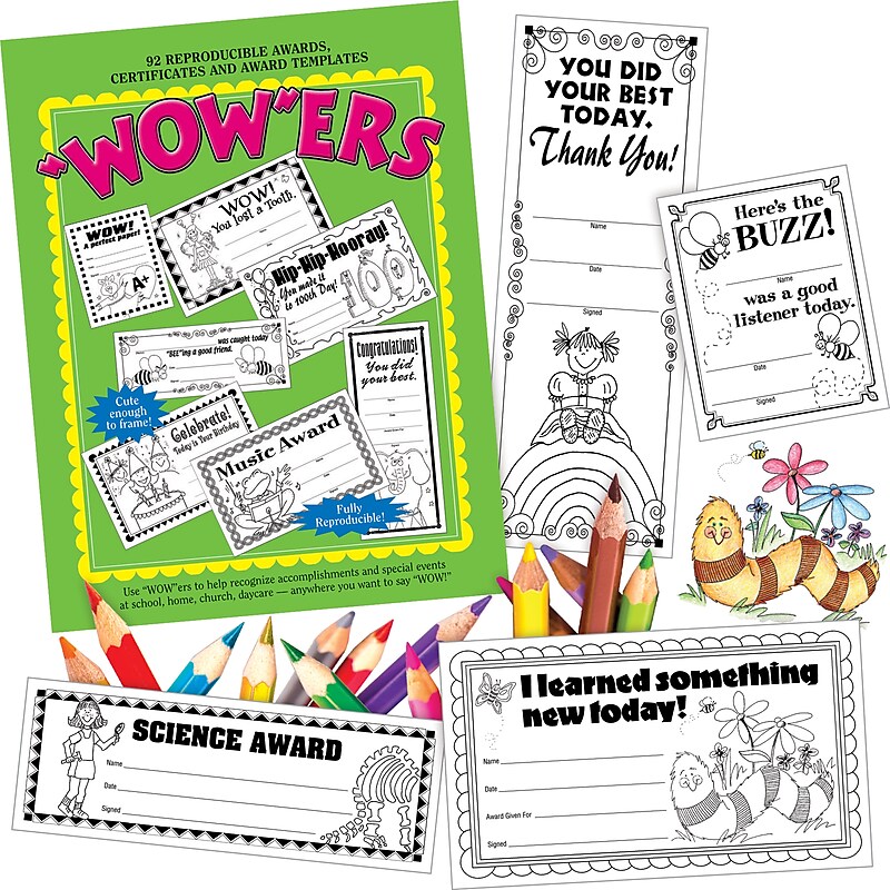 Barker Creek WOWers Reproducible Awards and Certificates (LL-303R) image 1