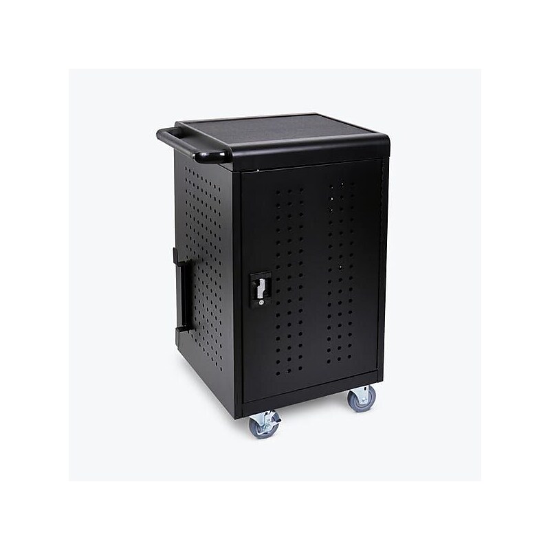 Luxor Lockable 30-Unit Laptop Storage Cabinet, Black Steel (LLTM30-B) image 1