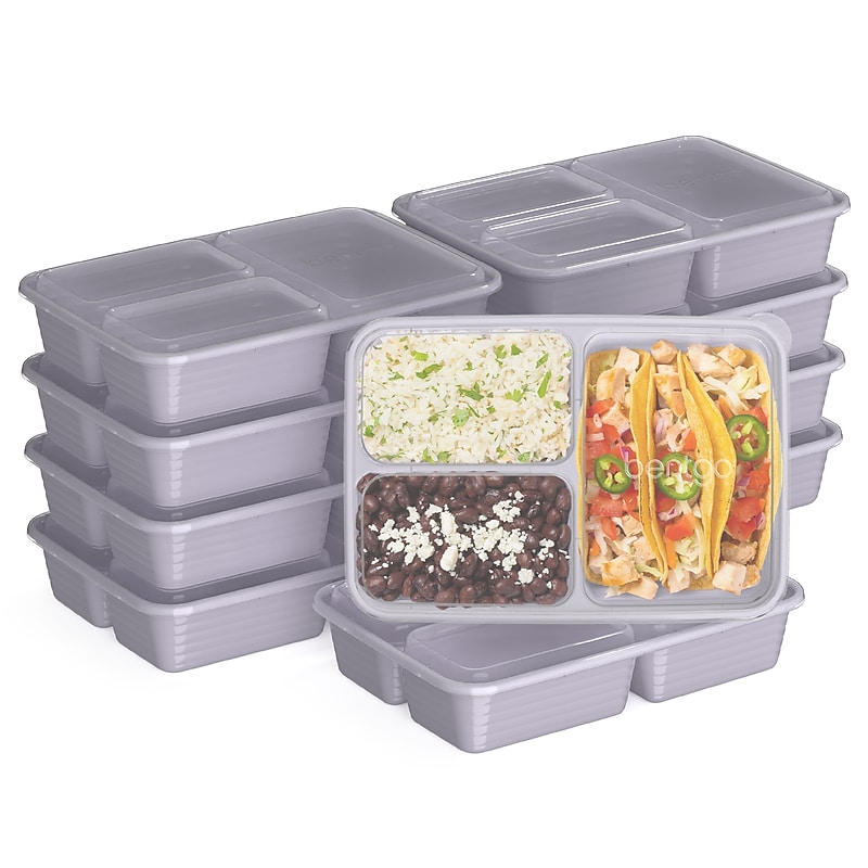 Bentgo Prep 3-Compartment Containers, Lilac (BGPRP3-LC) image 1