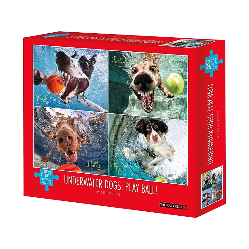 Willow Creek Underwater Dogs: Play Ball 1000-Piece Jigsaw Puzzle (48482) image 1