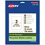 Avery EcoFriendly Laser/Inkjet Rectangle Multipurpose Labels, 4" x 6", White, 100/Box (94278)~#|#~65DAF457-CCA9-4D81-BF1449848ACAF44D_sc7