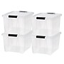 Iris 32 Quart Storage Container with Lid, Plastic, Clear, 4/Pack (500297)~#|#~65E35C6D-CCE5-49D8-BD8289AEBDDA3189_sc7