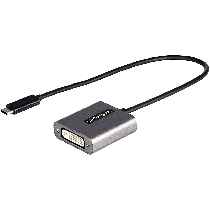 StarTech.com USB-C to DVI Video Adapter, Male to Female, Black, DVI-D, 1920x1200, For DVI-D Display/Monitor/Projector (CDP2DVI) image 1