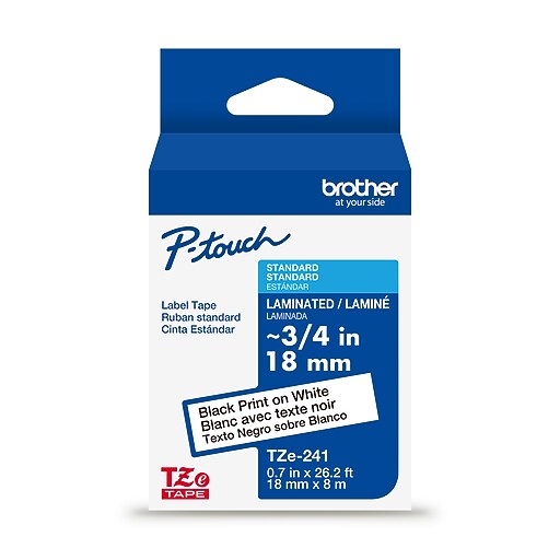 Brother P-touch TZe-241 Laminated Label Tape, 3/4