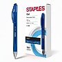 Staples Sonix Retractable Gel Pens, Medium Point, 0.7mm, Blue Ink, Dozen (13563-CC)~#|#~65F0FFCC-2915-4DD1-96ACE2EDAF2CA3B7_sc7