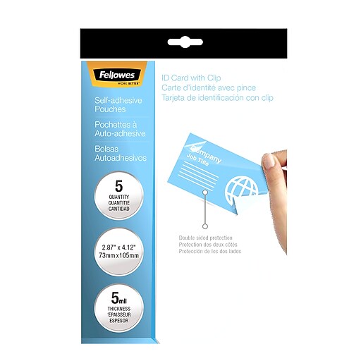 Fellowes Self Sealing Laminating Pouch, 5 Mil, 5/Pack (5220701) Staples