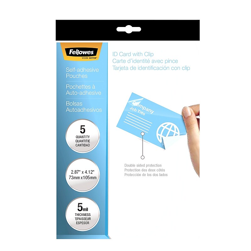Fellowes Self Sealing Laminating Pouch, 5 Mil, 5/Pack (5220701) image 1