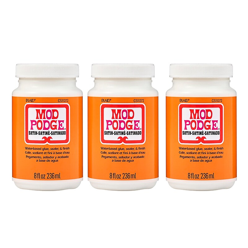 Mod Podge Decoupage Glue, Satin, 8oz, 3/Pack (MODCS11272-3) image 1