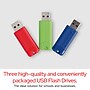Verbatim PinStripe 128GB USB 3.2 Gen 1 Type-A Flash Drive, Red/Green/Blue, 3/Pack (70390)~#|#~65FFF41C-2188-4FA5-895310A3296929D9_sc7