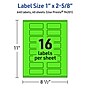 Avery Rectangle Multipurpose Labels, 1" x 2-5/8", Neon Green, 640/Pack (94201)~#|#~66013D7D-1B1C-42B9-8889B7C16F6BE26F_sc7
