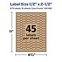 Avery Laser/Inkjet Multipurpose Labels, 2.5" x ", Kraft Brown, 675/Pack (94749)~#|#~6608CAB9-423A-4CF4-A44F2C1757470C8E_sc7