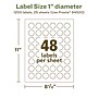 Avery EcoFriendly Laser/Inkjet Circle Multipurpose Labels, 1" Dia., White, 1200/Pack (94500)~#|#~660EFA53-F940-4688-B0E8FF6CF84F22B6_sc7