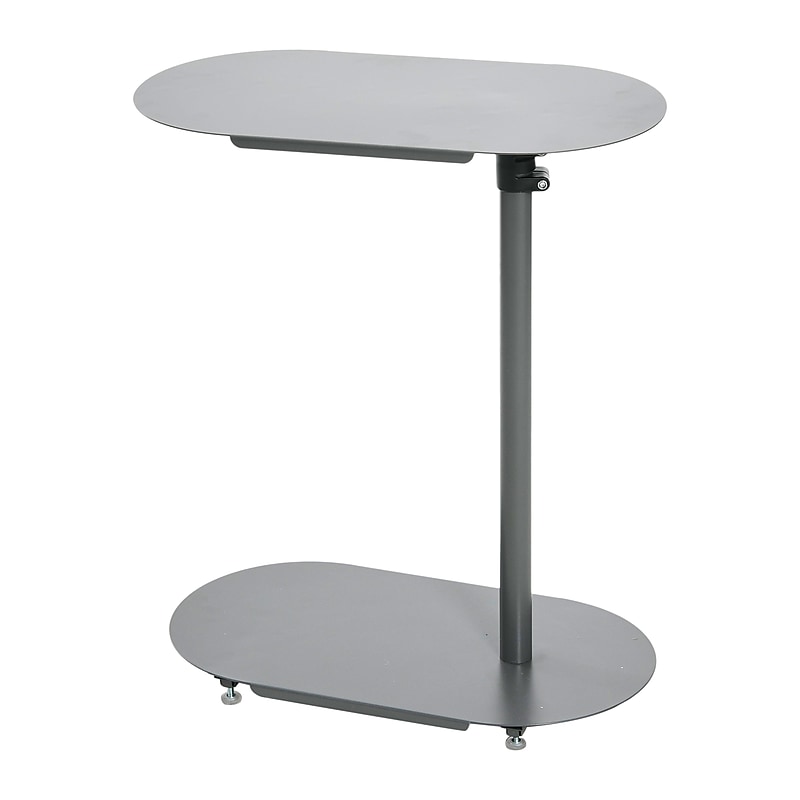 Storied Home Modern Adjustable C-Shaped for Accessibility End Table, Grey (EC1119) image 1