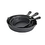 MegaChef Cast Iron Skillet Set, Black, 3 Piece Set (937114401M)~#|#~661BA1AF-8F78-47A1-AC2451E1CAD10394_sc7