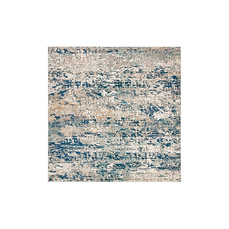Safavieh Madison Collection 8' x 8' Square Indoor Area Rug, Machine Made, Grey/Blue (MAD460K-8SQ) image 1