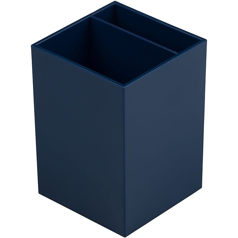 JAM PAPER Plastic Pen Holder, Navy Blue (341nas) image 1