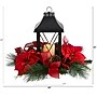 Nearly Natural 15" Holiday Poinsettia, Pinecone & Greenery with Lantern and LED Candle Artificial Table Christmas Arrangement~#|#~662D4824-E33F-4BB3-83CDFBDF163413F2_sc7
