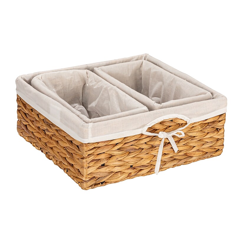 Household Essentials Woven Storage Wicker Basket, Natural, 3/Set (HE1098) image 1