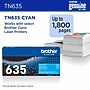 Brother TN635 Standard Yield Cyan Toner Cartridge, Prints Up to 1,800 Pages (TN635C)~#|#~663461CF-AECC-467B-B3B26C9218B2B91C_sc7