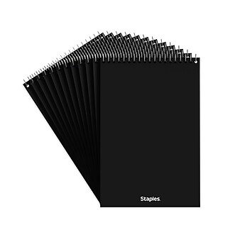 Staples Steno Pads, 6" x 9", Gregg Ruled, White, 80 Sheets/Pad, Dozen Pads/Pack (ST57354)