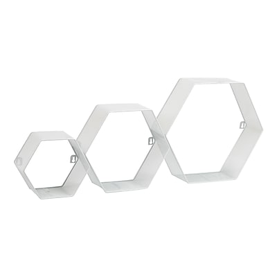 Mind Reader Metal Honeycomb Hexagon Floating Shelves
