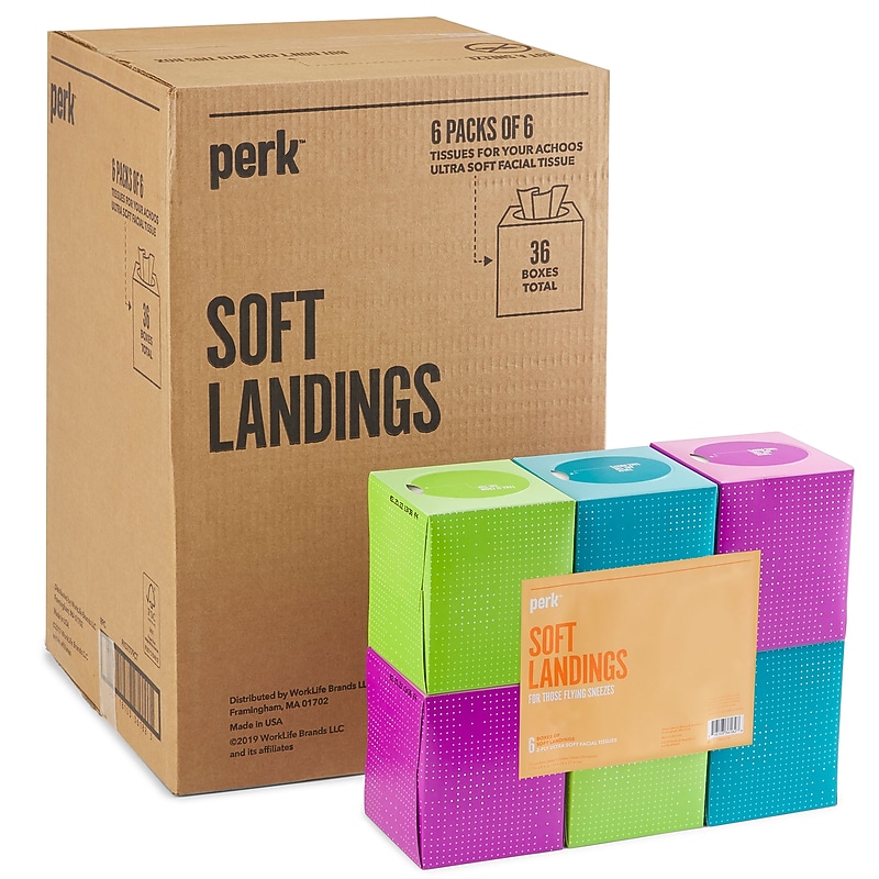 Perk™ Ultra Soft Tissue, 2-Ply, 95 Sheets/Box, 6 Boxes/Pack, 6 Packs/Carton (PK57779CT) image 1