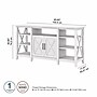 Bush Furniture Key West Manufactured Wood Console TV Stand, Screens up to 65", Pure White Oak (KWV160WT-03)~#|#~6644F043-2152-4275-B9D861DD4114130E_sc7