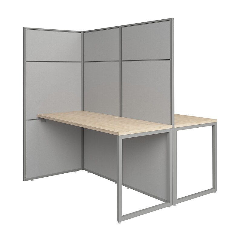 Bush Business Furniture Easy Office 2 Person Cubicle Desk, Natural Elm (EODH460NE-03K) image 1