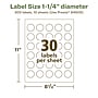 Avery EcoFriendly Laser/Inkjet Circle Multipurpose Labels, 1-1/4" Dia., White, 300/Pack (94505)~#|#~664CC04C-CE6C-4711-BB79A010401C70B2_sc7