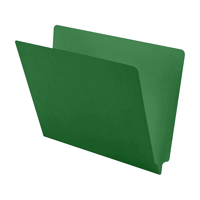 Medical Arts Press End Tab File Folder, Straight Cut, Letter-Size, Green, 100/Box (S-09241-GRN) image 1