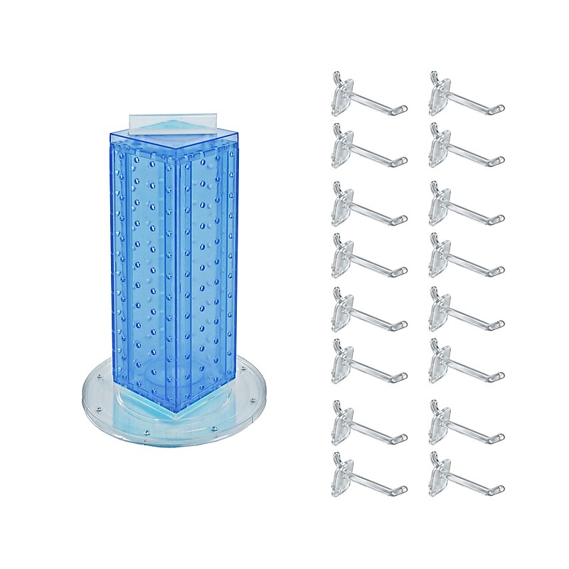Azar Displays 12" x 4" Pegboard 4-Sided Revolving Counter Display, Blue, Each (700220-BLU-2C16) image 1