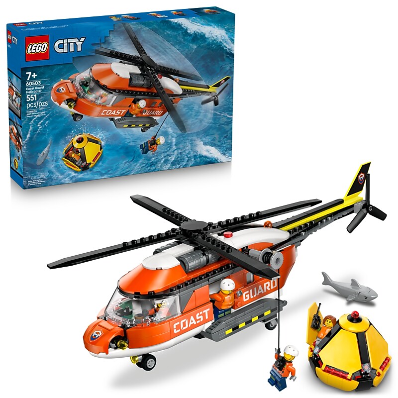 LEGO City Coast Guard Helicopter Toy Building Set, 551 Pieces (60503) image 1