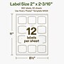 Avery Hemp Arched Square Laser/Inkjet Multipurpose Labels, 2" x 2-3/16", Off-White (960/Box)~#|#~666439D9-C02A-49C5-AE6051E137FCF3A3_sc7