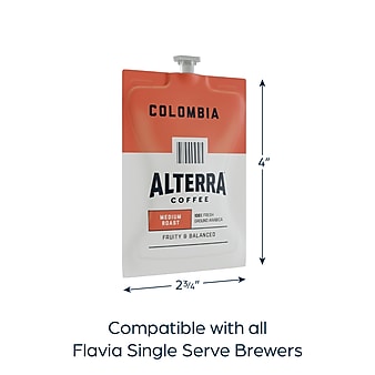FLAVIA ALTERRA Colombia Coffee Freshpacks, Medium Roast, .28 oz., 100/Carton (MDRA180)