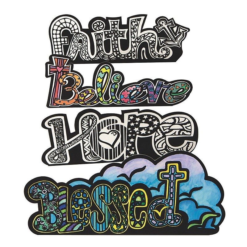 S&S Stand Up Velvet Art Inspirational Sayings, 12/Pack (PS1429) image 1