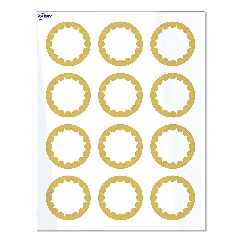 Avery Laser/Inkjet Circle Multipurpose Labels, 2" Dia., White, 120/Pack (S00-D1W) image 1