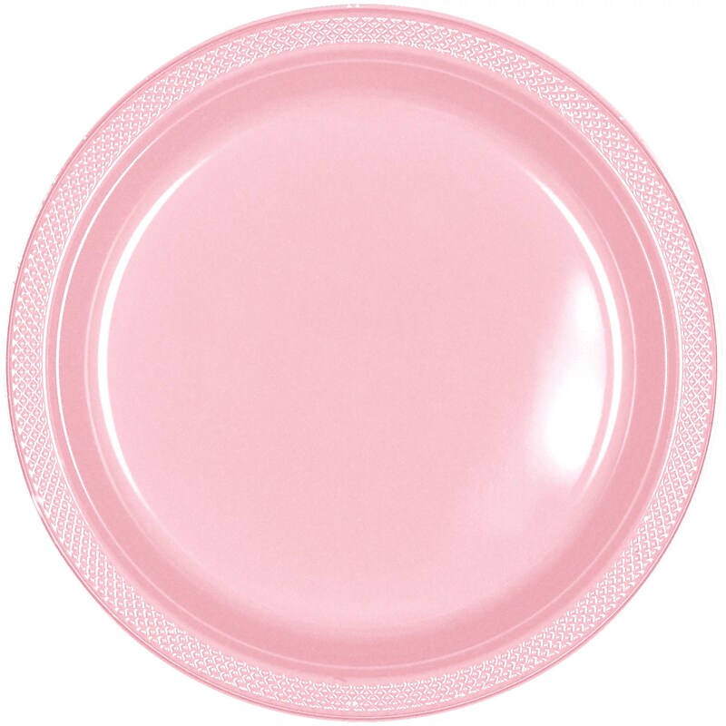 Party City 7" Plastic Plates, Rose, 20/Pack (AM431755-155-NS) image 1
