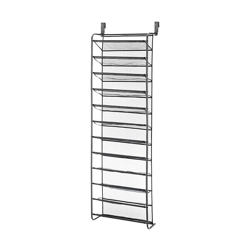 Whitmor 36-Pair Over-the-Door Shoe Rack, Gunmetal (6037-7037-GM-SIOC) image 1