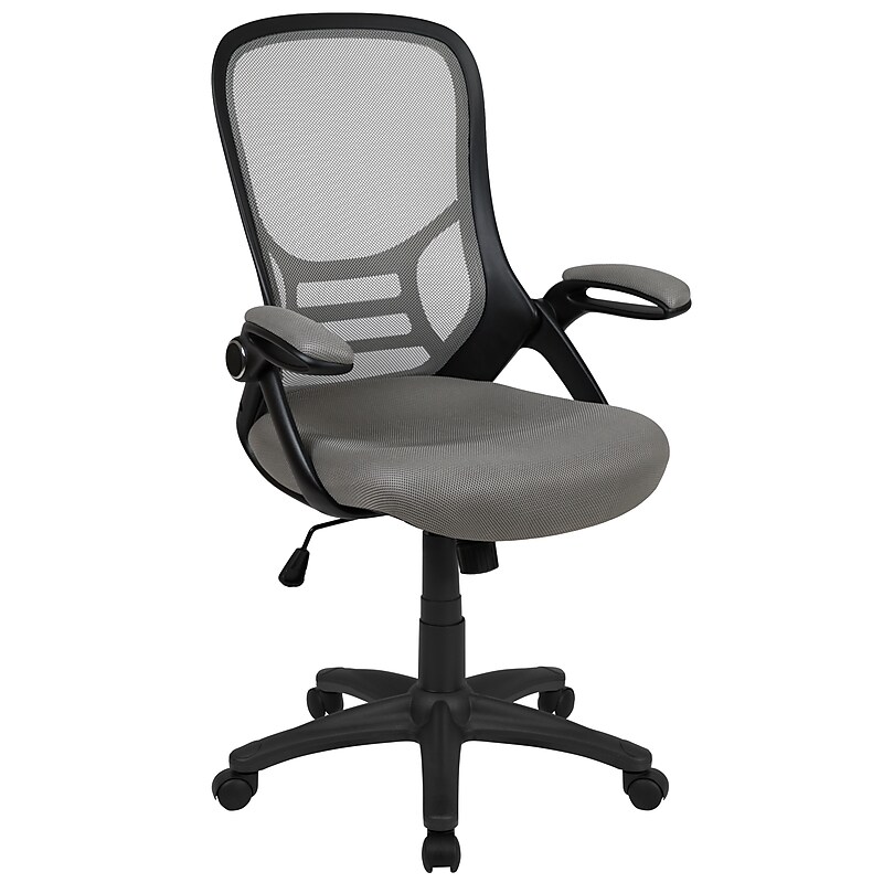 Flash Furniture Porter Ergonomic Mesh Swivel Executive Chair, Light Gray/Black (HL00161BKGY) image 1