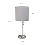 Simple Designs 19.50" LED Table Lamp with Charging Outlet, Grey (LT2024-GRY)~#|#~669032F4-6A8E-45E3-A5B7400BBA570E97_sc7