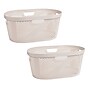 Mind Reader 10.57-Gallon Laundry Basket with Handles, Plastic, Ivory, 2/Set (2HHAMP40-IVO)~#|#~6692149A-356B-4247-967238284CC6B0CB_sc7