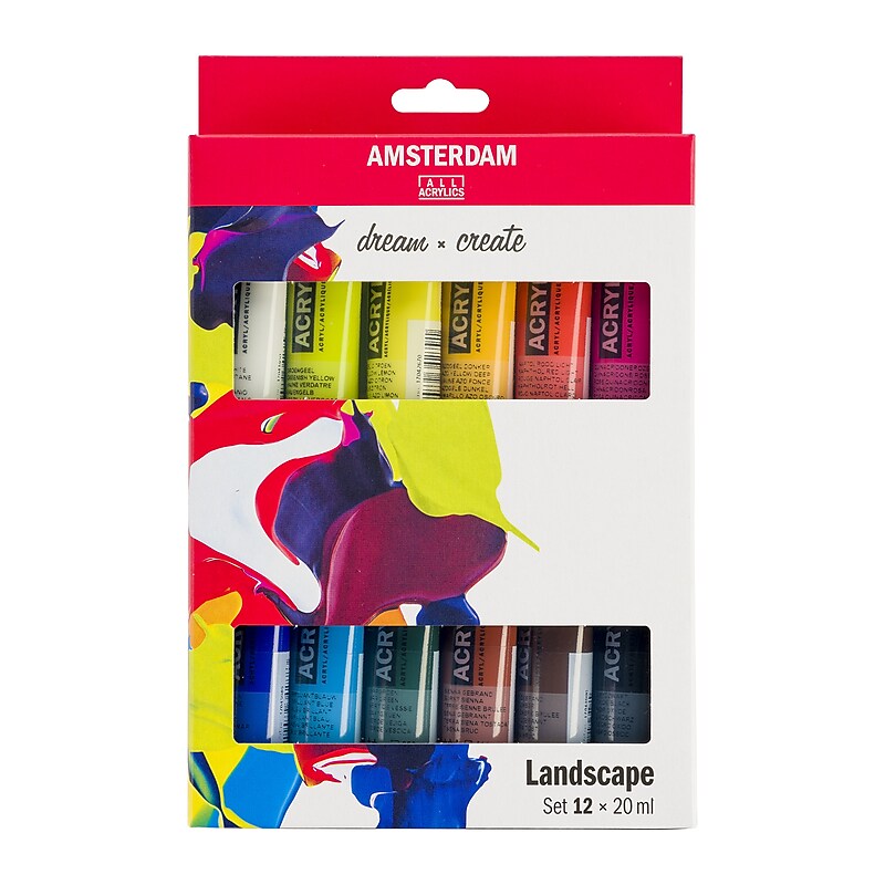 Amsterdam Landscape Acrylic Paint, Assorted Colors, 12/Pack (AMS17820602) image 1