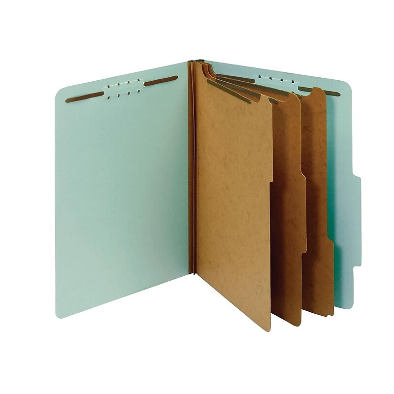 Pendaflex Recycled Pressboard Classification Folder, 3-Divider, 3 1/2" Expansion, Letter Size, Blue, 10/Box (24094) image 1